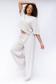 Women's Wide Leg Pant in Oat