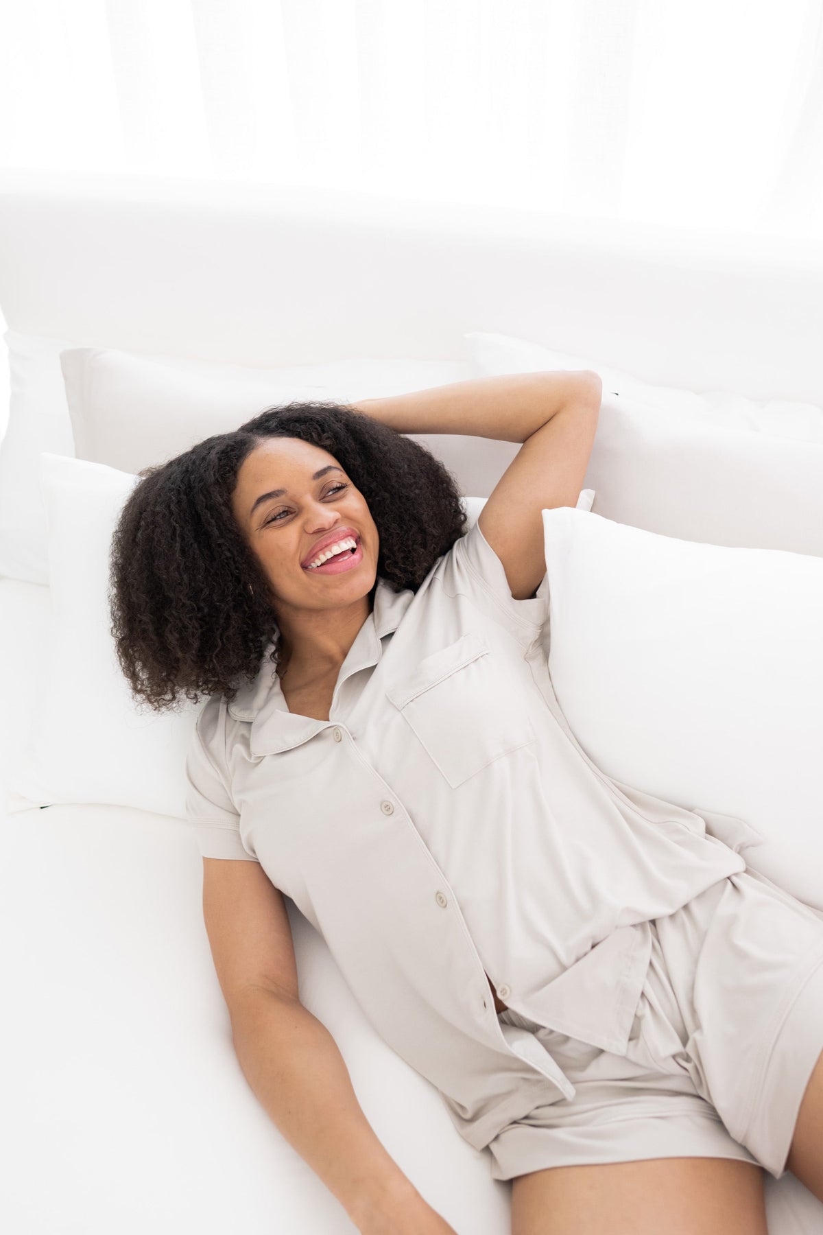 Women’s Short Sleeve Pajama Set in Oat