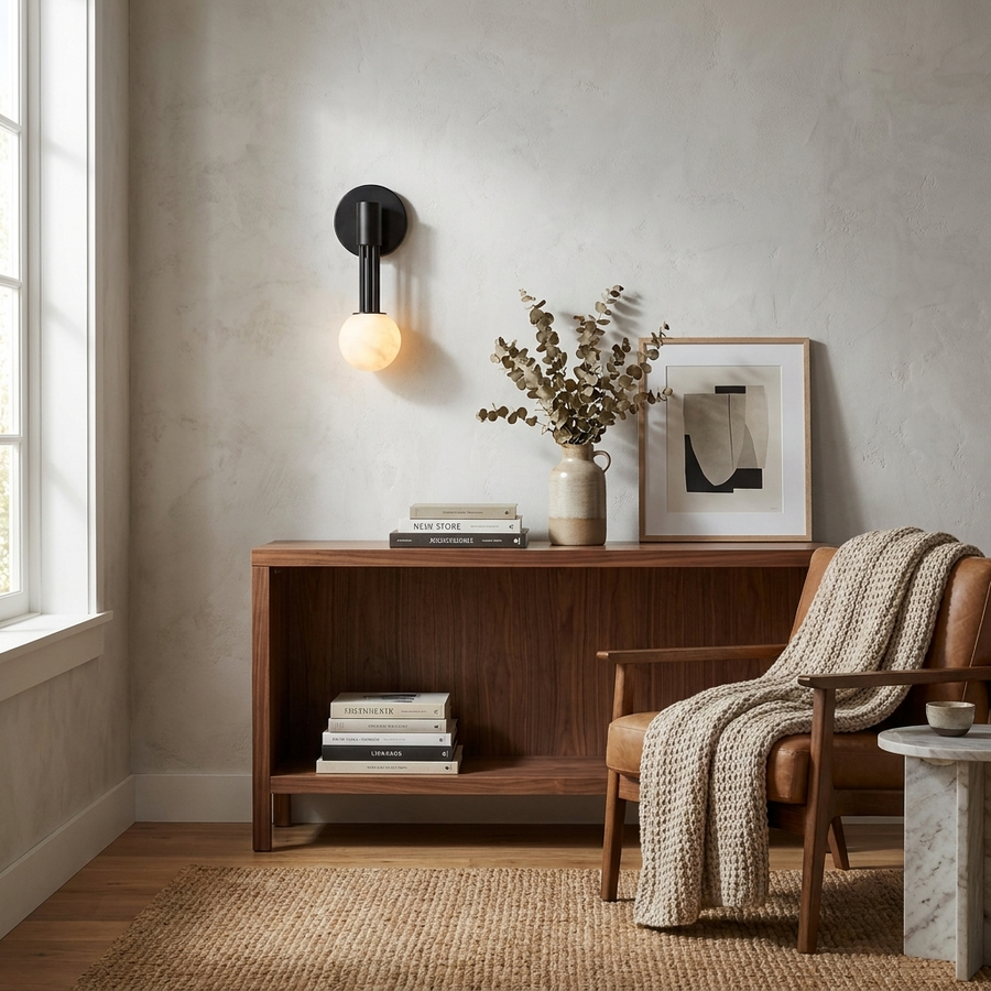 Obra Alabaster Globe Wall Sconce