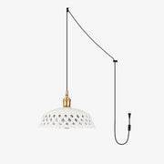 Openwork Ceramic Pendant Swag Light
