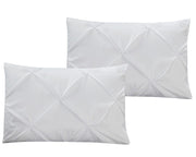 White Oxford Comforter Set Double Needle Luxury Soft Pinch Pleated