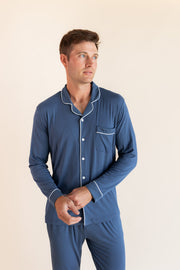 Men's Long Sleeve Pajama Set in Oxford