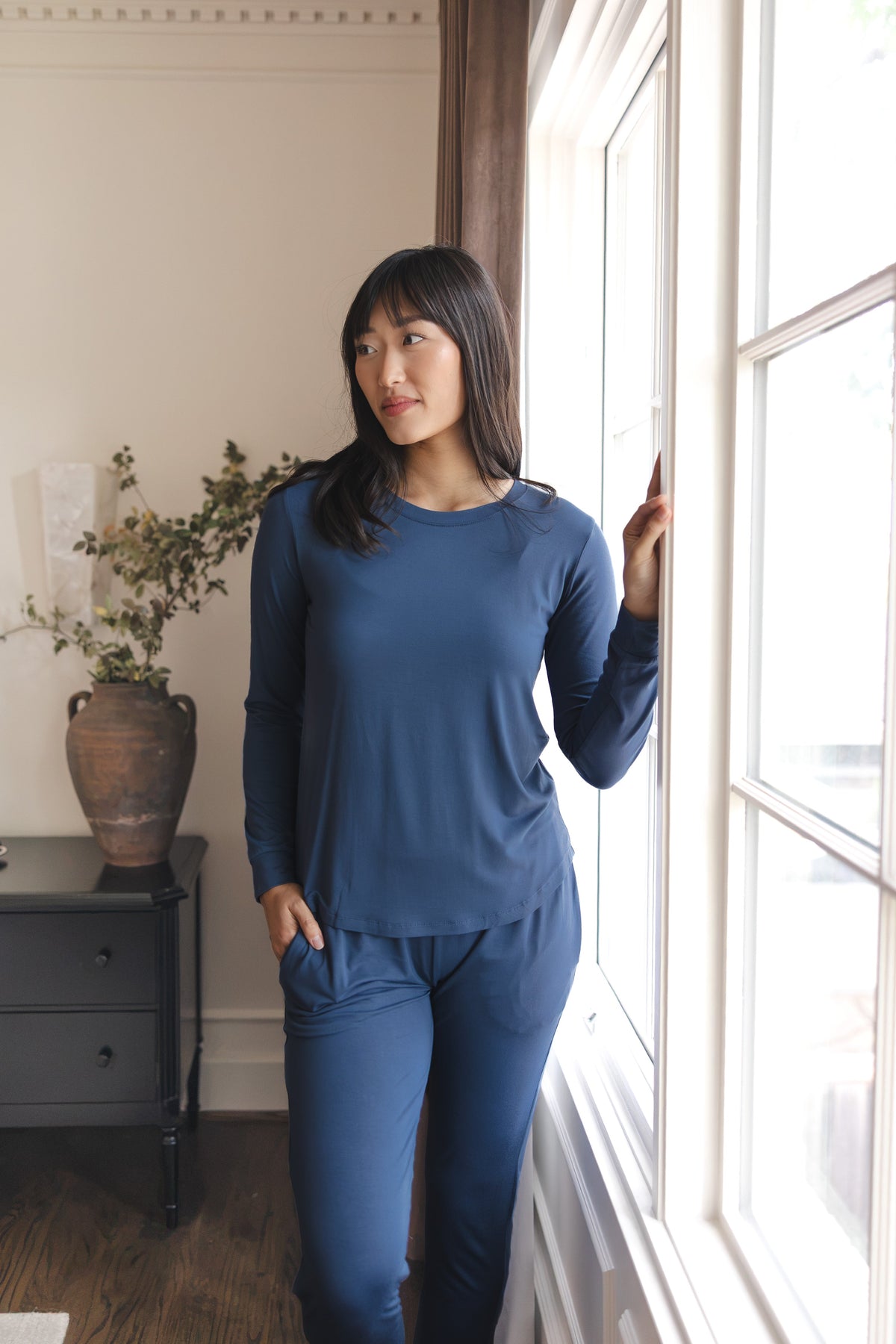 Women's Jogger Pajama Set in Oxford