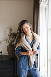 Long-Sleeved Women's Pajama Set in Oxford