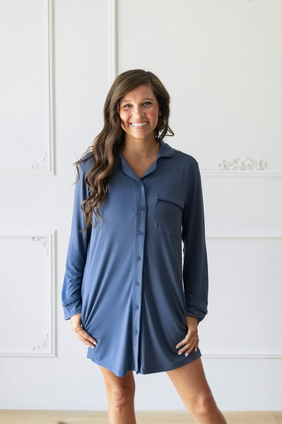 Long Sleeve Women’s Nightshirt in Oxford
