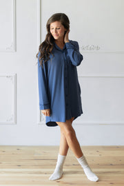 Long Sleeve Women’s Nightshirt in Oxford