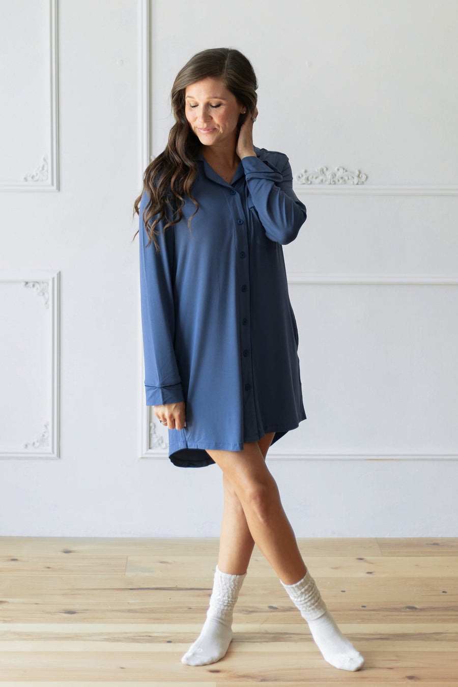Long Sleeve Women’s Nightshirt in Oxford