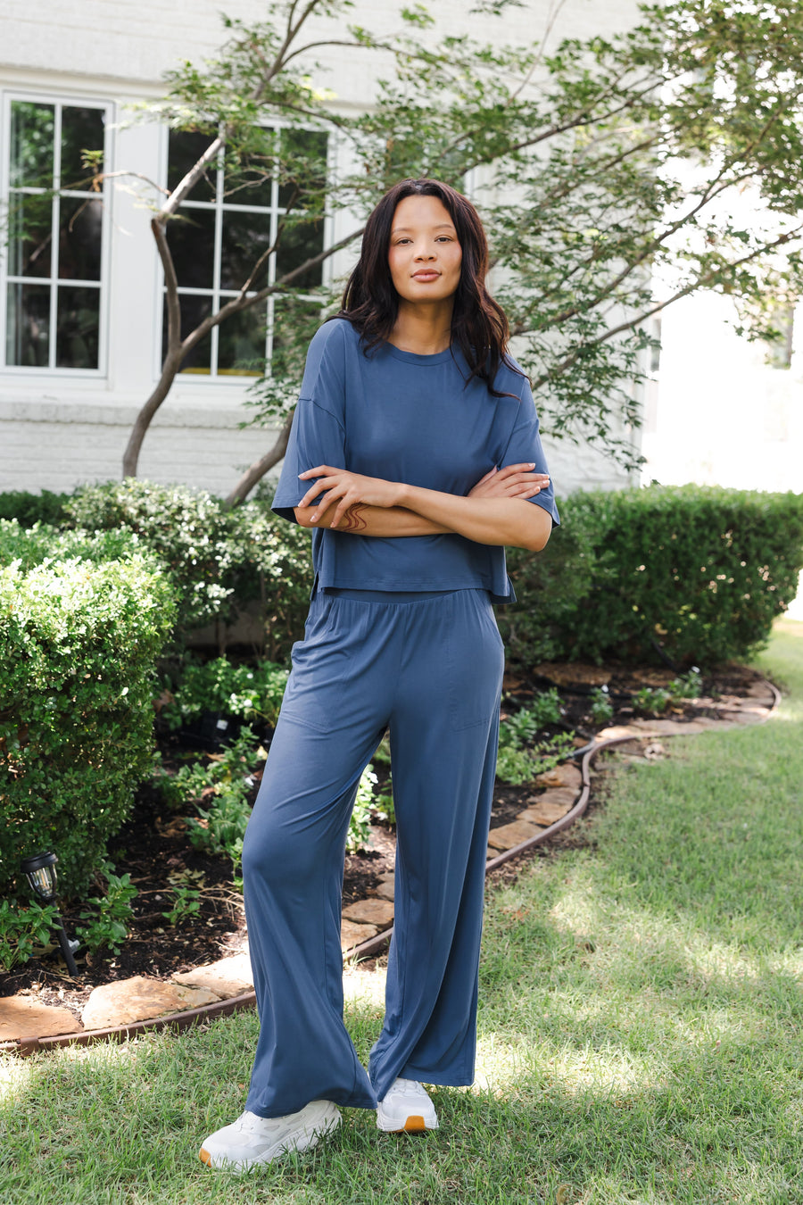 Women’s Wide Leg Pant Set in Oxford