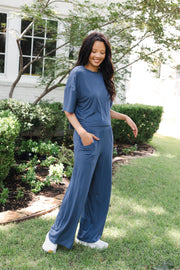 Women’s Wide Leg Pant Set in Oxford