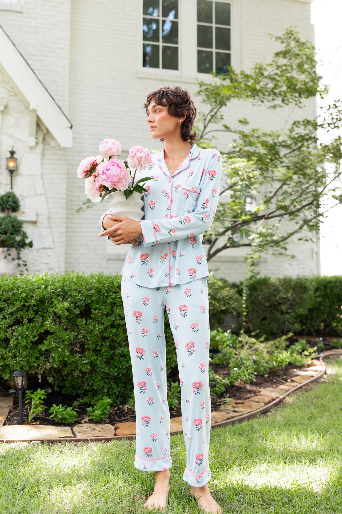 Long-Sleeved Women's Pajama Set in Breeze Peony