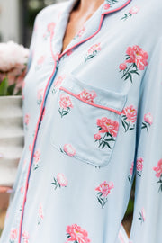 Long-Sleeved Women's Pajama Set in Breeze Peony