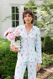 Long-Sleeved Women's Pajama Set in Breeze Peony