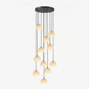 Petal Alabaster Dome Staircase Chandelier