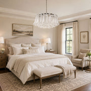 Petals White Glass Chandelier