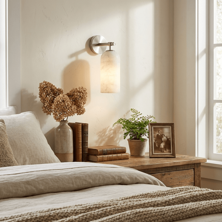 Pillar Alabaster Wall Sconce
