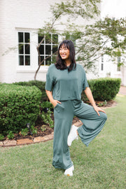 Women's Wide Leg Pant in Pine