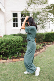 Women's Wide Leg Pant in Pine