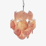 Pink Disc Glass Chandelier