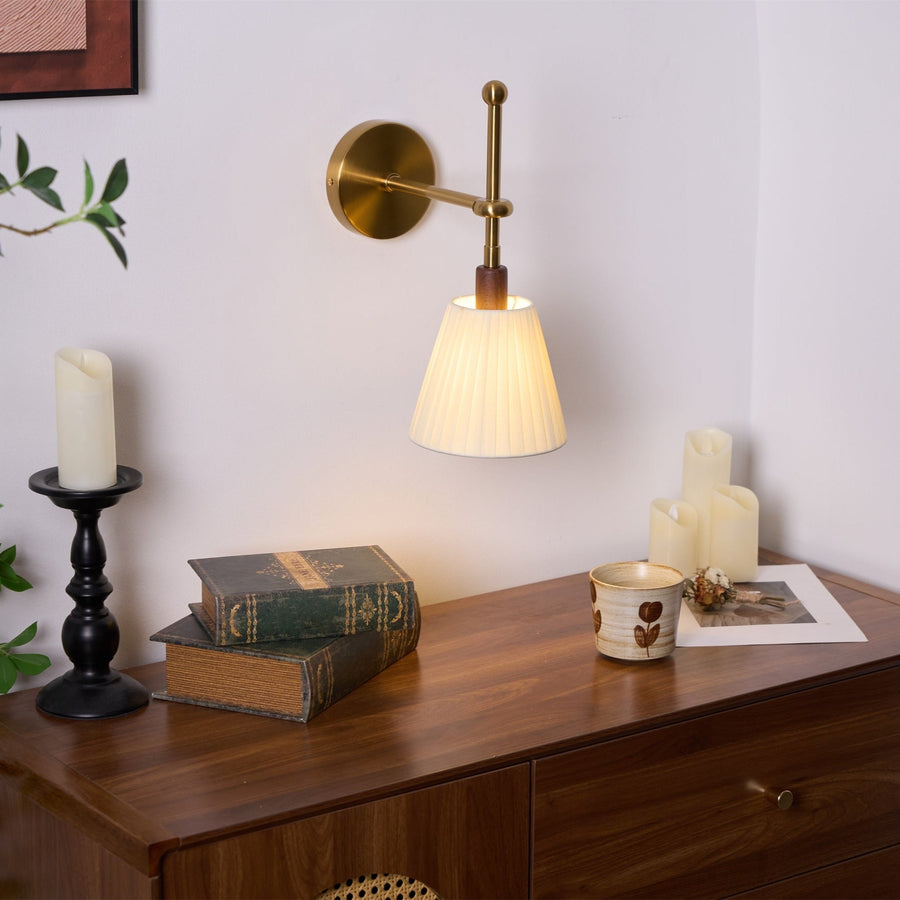 Pleated Fabric Wall Lamp