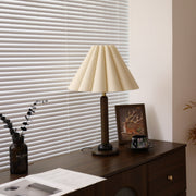 Plisse Pleated Wood Table Lamp