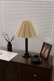 Plisse Pleated Wood Table Lamp