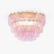 Poliedri Glass Pink Ceiling Light