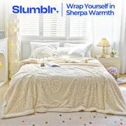 Sleepwyn Coral Butterfly Charm Fleece Flannel Blanket