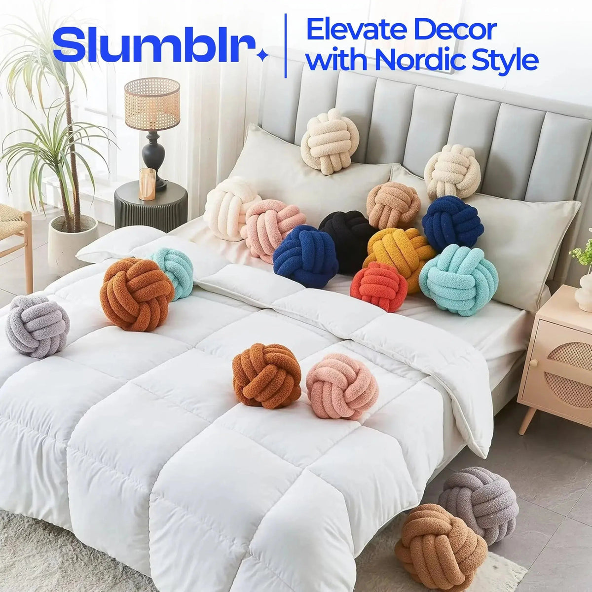 Sleepwyn Nordic Woven Knot Ball Pillow
