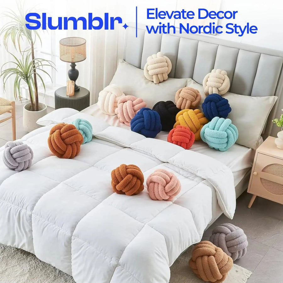 Sleepwyn Nordic Woven Knot Ball Pillow
