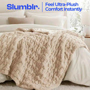 Sleepwyn Ruched Faux Fur Cozy Throw Blanket