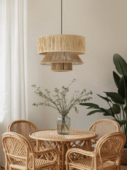 Raffia Jute Tiered Pendant Lamp