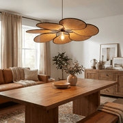 Raffia Petal Pendant Light