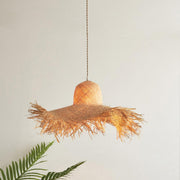 Rattan Straw Hat Pendant Light