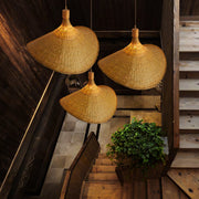 Rattan Weave Hat Pendant Light