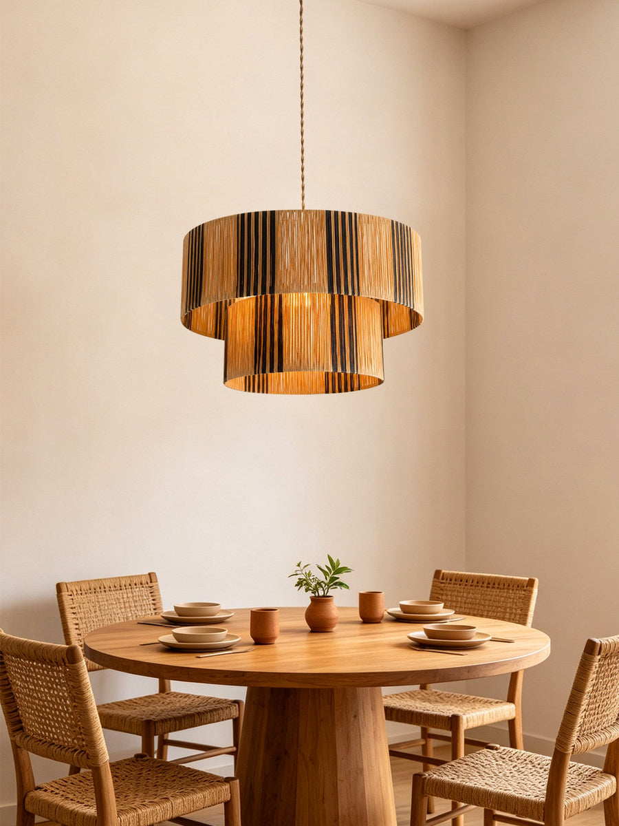 Ravelle Raffia Tiered Pendant Light