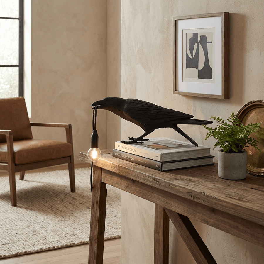 Raven Resin Table Lamp