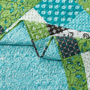 Rebekah Spring Garden Style Oversized Quilt Set Wrinkle-Free Coverlet Set