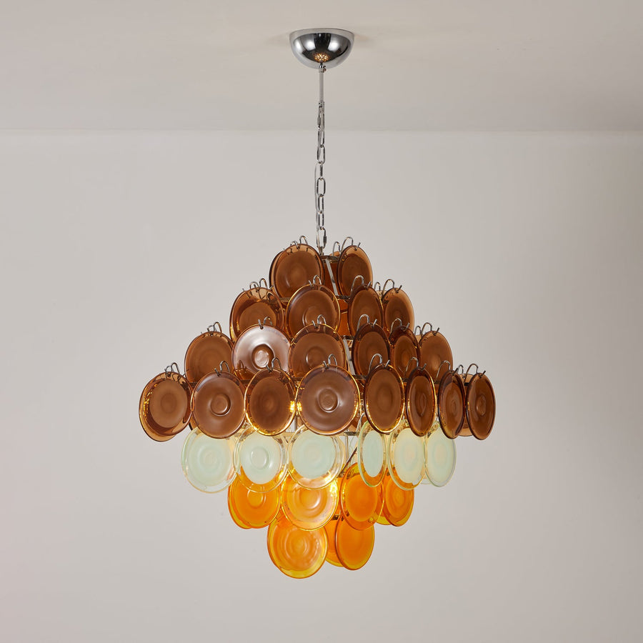 Retro Glass Disc Chandelier
