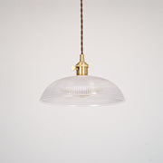 Ribbed Spiral Pendant Swag Light