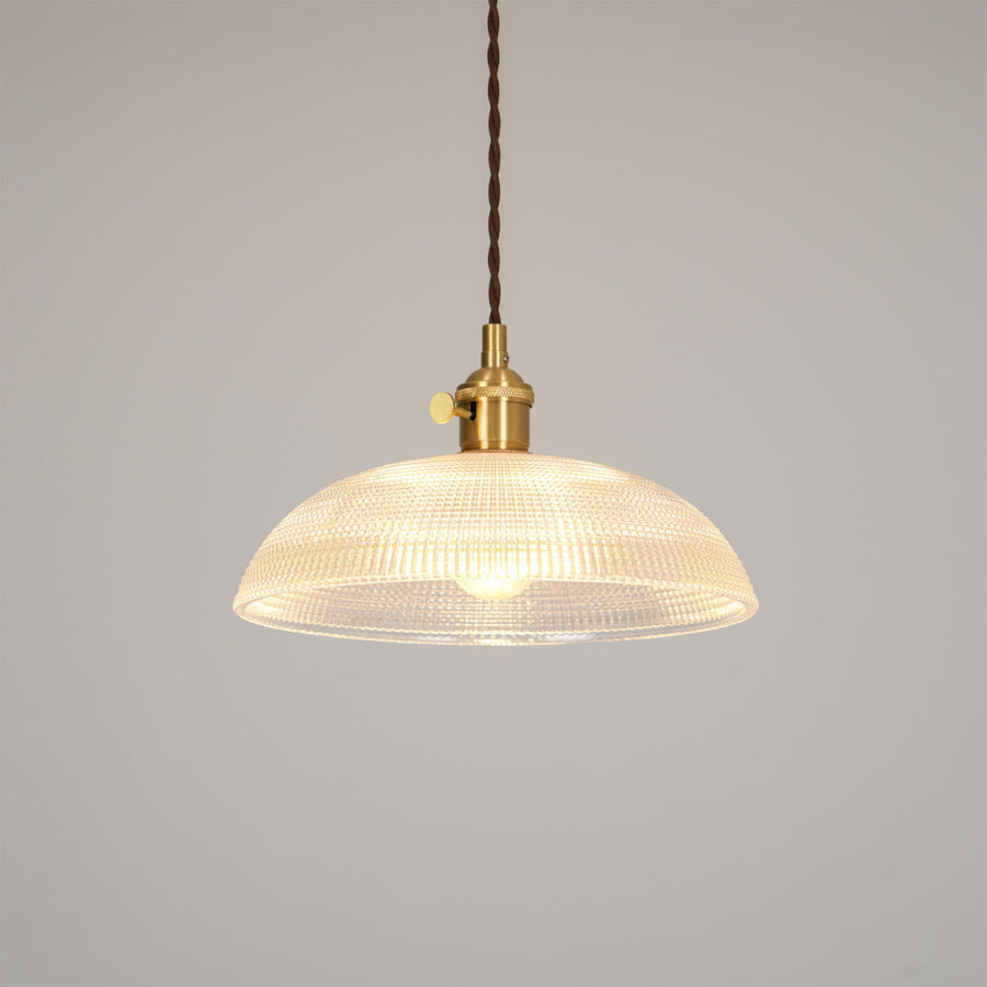 Ribbed Spiral Pendant Swag Light
