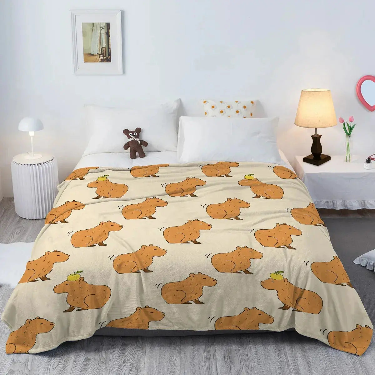 Sleepwyn Capybara Print Soft Plush Flannel Blanket