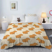 Sleepwyn Capybara Print Soft Plush Flannel Blanket