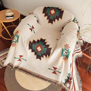 Sleepwyn Aztec Fringe Woven Cotton Throw Blanket