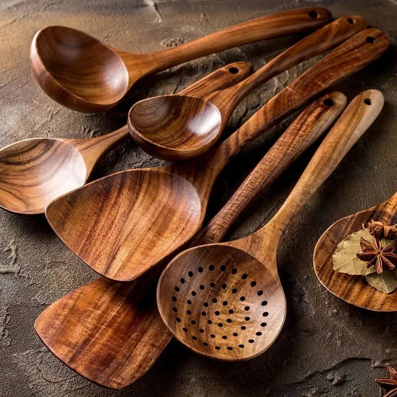 Sleepwyn Wooden Kitchen Utensils Set (6 Pcs)