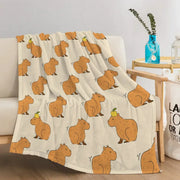 Sleepwyn Capybara Print Soft Plush Flannel Blanket