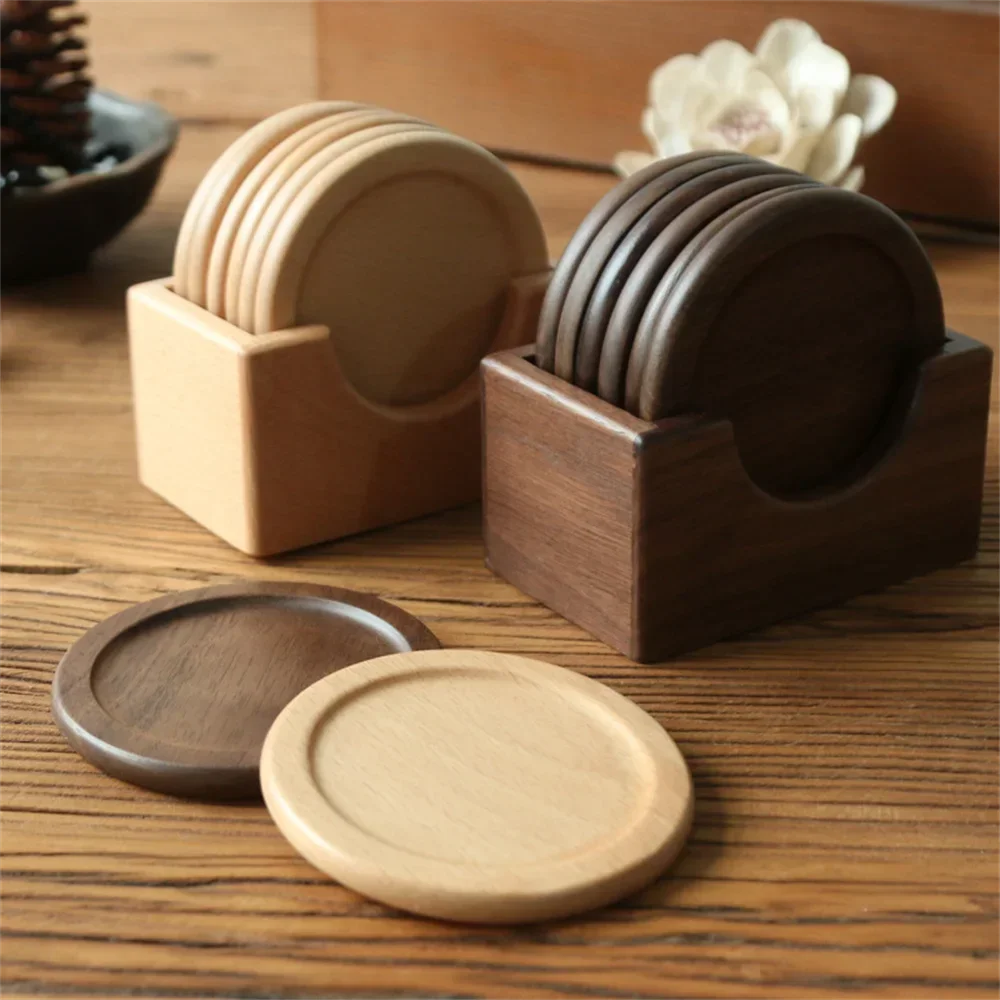 Sleepwyn Walnut Wood Coasters (6 Pcs)