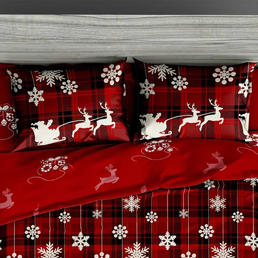 Sleepwyn Christmas Checkered Elk Duvet Set (3pcs)