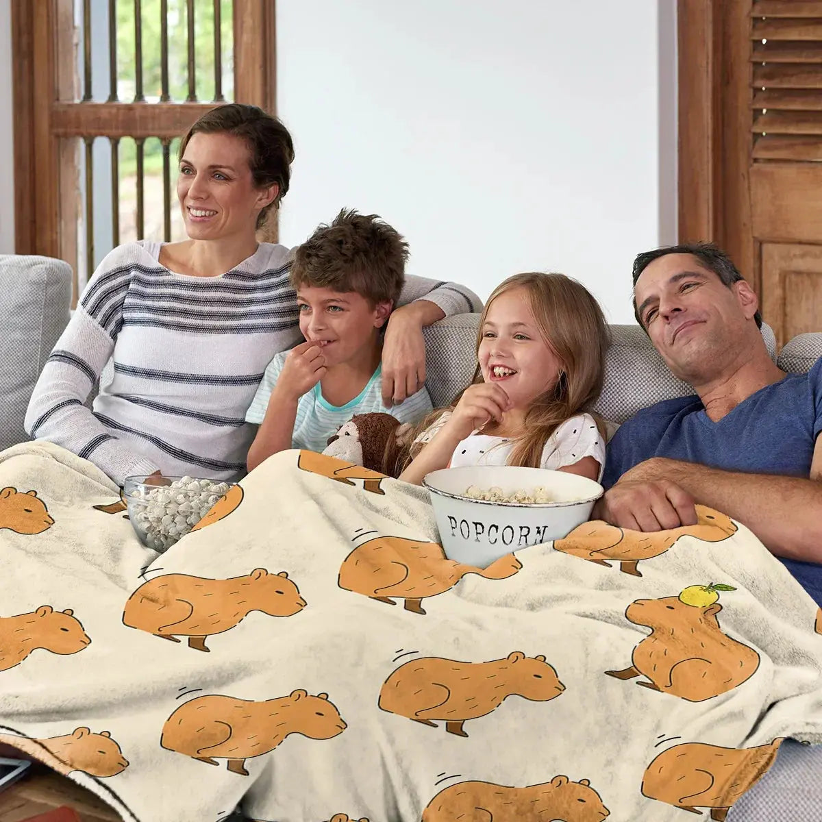 Sleepwyn Capybara Print Soft Plush Flannel Blanket