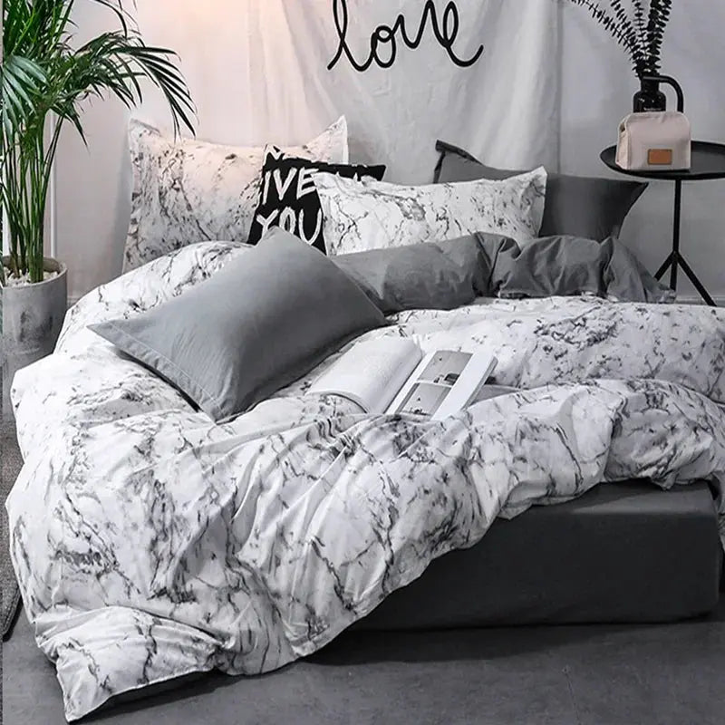 Sleepwyn Dark Marble Print Duvet Cover Set (3pcs)