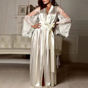 Sleepwyn Women’s Long Lace Satin Nightgown